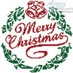 Little Merry Christmas Wreath (Morys - Vectorstock)