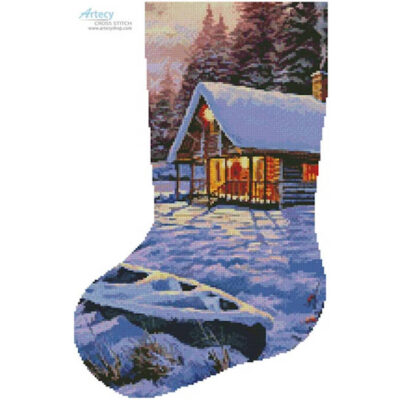 Log Cabin Stocking (Left) (The Macneil Studio /artlicensing)