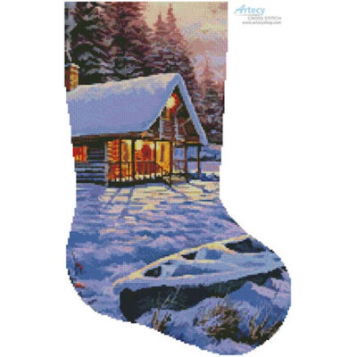 Log Cabin Stocking (Right) (The Macneil Studio /artlicensing)
