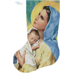 Mary and Baby Jesus Stocking (Left) (an antique print)