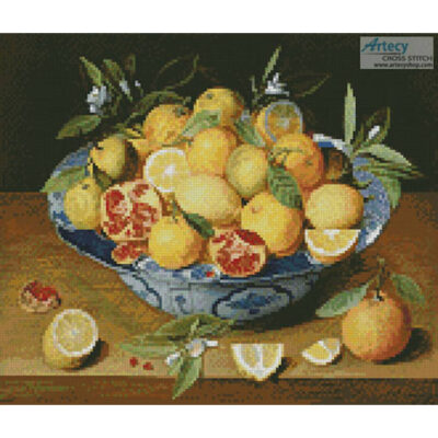 Mini Still Life Lemons,Oranges & Pomegranat (Jacob van Hulsdonck)
