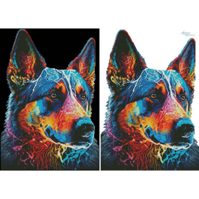 Mini Abstract German Shepherd (T Clarke using Midjourney AI)