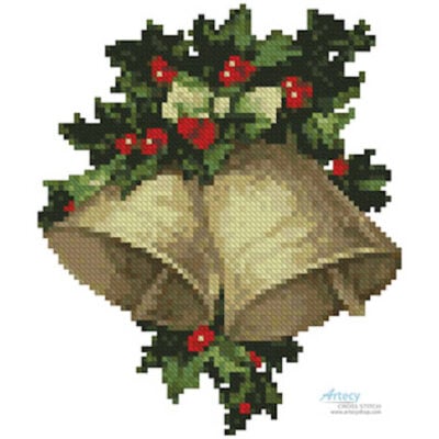 Mini Bells and Holly (an antique print)