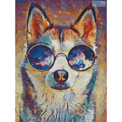 Mini Cool Abstract Husky (Pretty Sleepy Art)