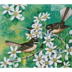 Mini Fantails and Clematis (Val Stokes)