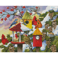 Mini Meeting at the Bird Feeder (Nancy Wernersbach)