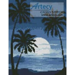 Mini Moonlight with Palm Trees (Igorij - Vectorstock)