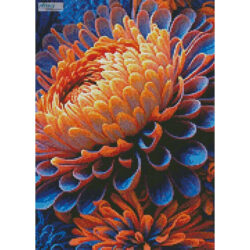 Mini Orange and Blue Chrysanthemums (T Clarke using Midjourney AI)