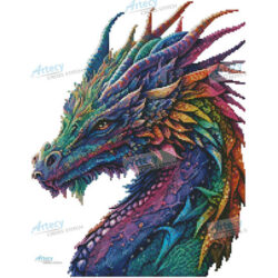 Mini Rainbow Dragon (No Background) (T Clarke using Midjourney AI)