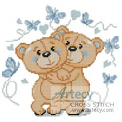 Mini Teddies in Love (Blue) (Dazdraperma - Vectorstock)