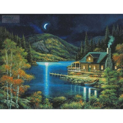 Moonlit Cabin (Large) (John Zaccheo/ artlicensing)