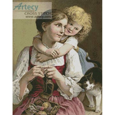 Mother, Daughter and Cat (http://www.iclipart.com)