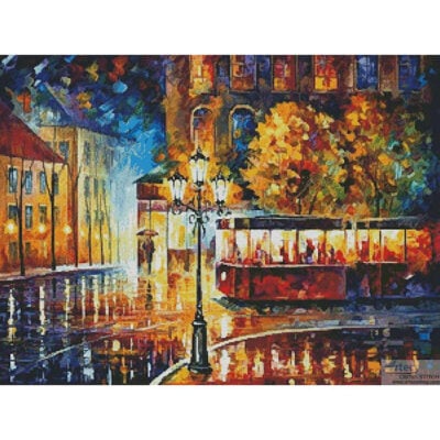 Night Trolley (Leonid Afremov)