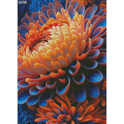Orange and Blue Chrysanthemums (T Clarke using Midjourney AI)