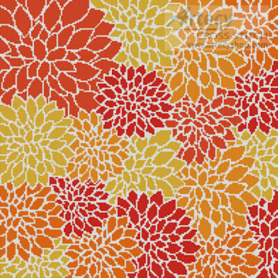 Orange Flowers Cushion (Karen Arnold)