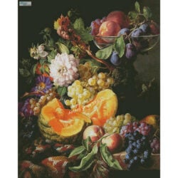 Peaches, Plums, Grapes and Melon (Large) (Josef Lauer)