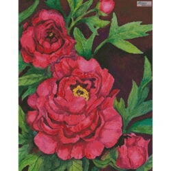 Peonies in Deep Red (Crop) (Joanne Porter)