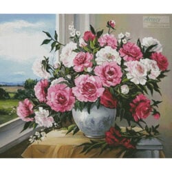 Peonies in the Window (Anca Bulgaru)
