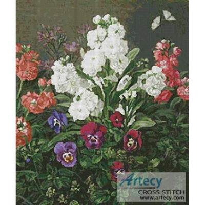 Still life of Phlox & Pansies (Otto Didrik Ottesen)