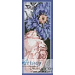 Pink Blue Flowers Bookmark (Currier and Ives)