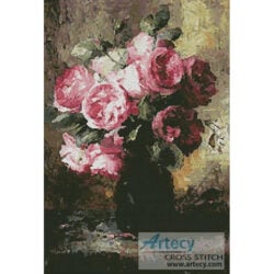 Pink Roses in a Vase (Art Renewal Centre)