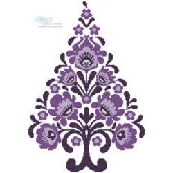 Polish Folk Art Christmas Tree Purple (Ancymonic)