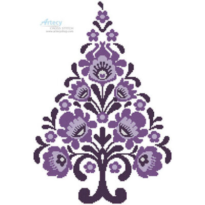 Polish Folk Art Christmas Tree Purple (Ancymonic)