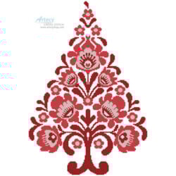 Polish Folk Art Christmas Tree Red (Ancymonic)