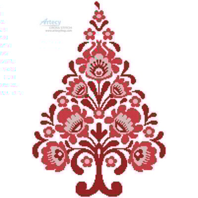 Polish Folk Art Christmas Tree Red (Ancymonic)