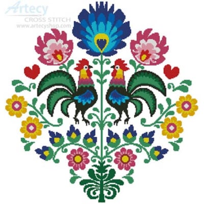 Polish Folk Design with Roosters (redkoala - Fotolia)