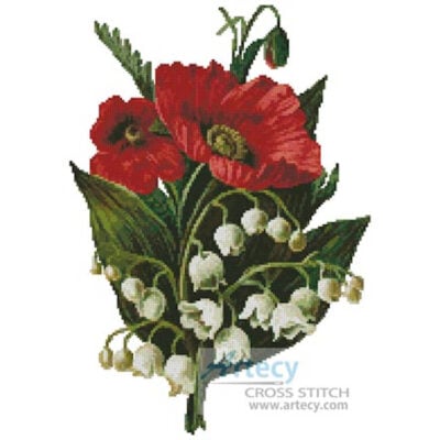 Poppies and Lily of the Valley (Vintagerio)