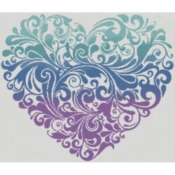 Purple Blue Green Heart (On Focus - Vector Stock)