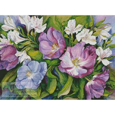 Purple Tulips and White Alstroneria (Joanne Porter/ Art Licensing Int'l)