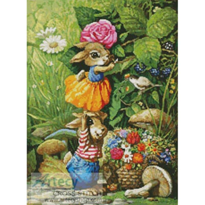 Rabbits Picking Flowers (Petar Meseldzija)