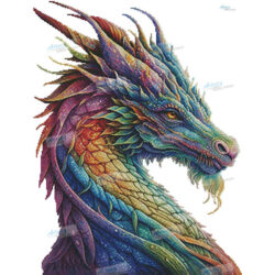 Rainbow Dragon 2 (No Background) (T Clarke using Midjourney AI)