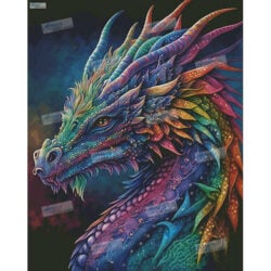 Rainbow Dragon (Large) (T Clarke using Midjourney AI)
