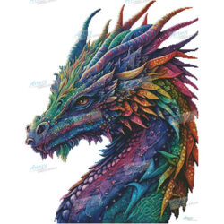 Rainbow Dragon (No Background) (T Clarke using Midjourney AI)
