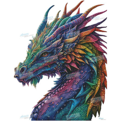 Rainbow Dragon (Large) No Background (T Clarke using Midjourney AI)