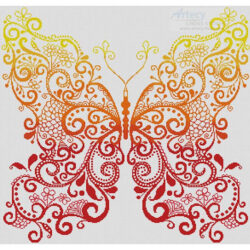Red Orange Yellow Butterfly (Olga Drozd - Vectorstock)