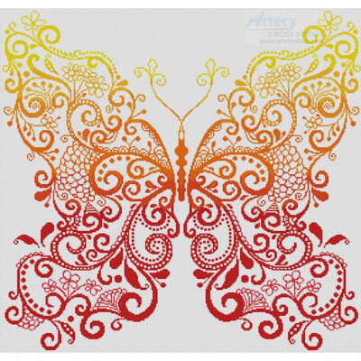 Red Orange Yellow Butterfly (Olga Drozd - Vectorstock)