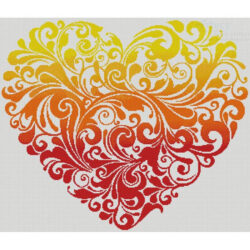 Red Orange Yellow Heart (On Focus - Vector Stock)