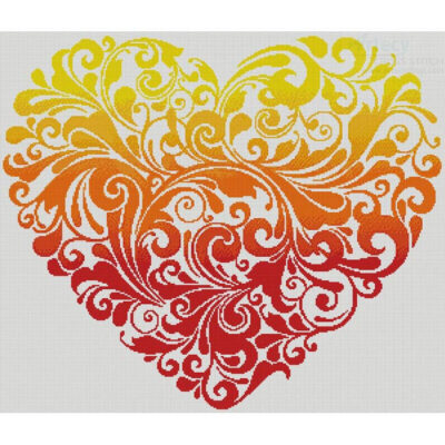 Red Orange Yellow Heart (On Focus - Vector Stock)