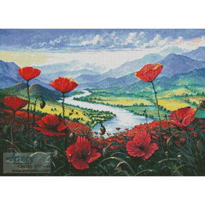 Red Poppies in the River Valley (Fred Marsh)