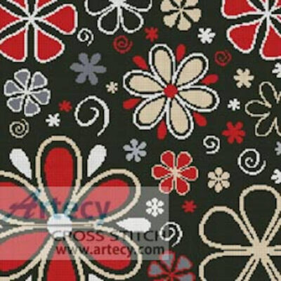 Retro Flowers Cushion (kjpargeter - Vectorstock)
