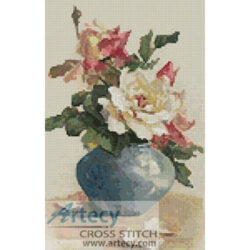 Roses in a Blue Vase
