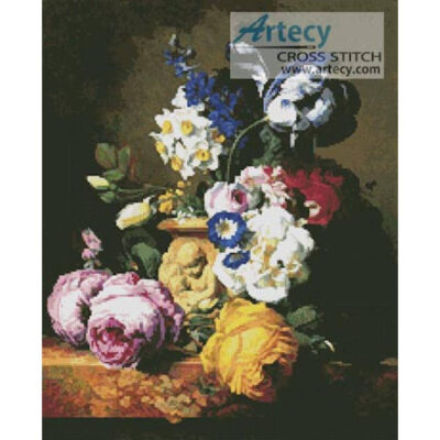 Roses, Tulips, Morning Glories & Delphinium (Art Renewal Centre)