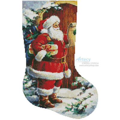 Santa at the Door Stocking (Right) (Hazel Bardon)