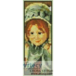 Sara in a GreenÂ Bonnet Bookmark (Mary Cassatt)