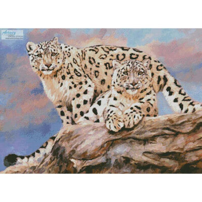 Snow Leopards on a Rock (David Stribbling)