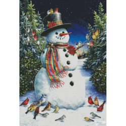 Snowman and Feathered Friends (Lynn Bywaters)